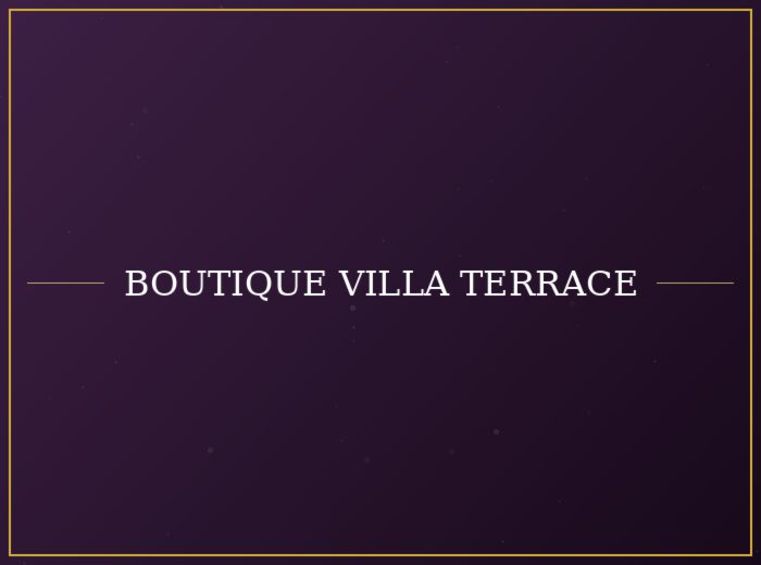 Boutique villa terrace